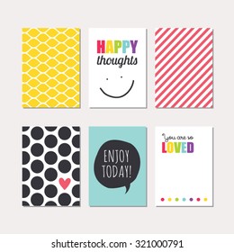 Set Of Creative Cards Design. Vector Design Templates For Journal Cards, Scrapbooking Cards, Greeting Cards, Gift Cards, Patterns, Art Decoration Etc.