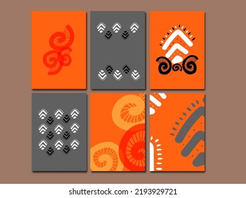 Set of Creative Cards with Hand Drawn pattern. Bright design for Placards, Posters, Flyers and Banner Designs.