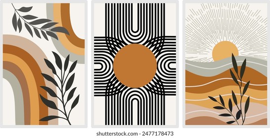 Set of creative cards with hand drawn textures. Vector illustration for your design