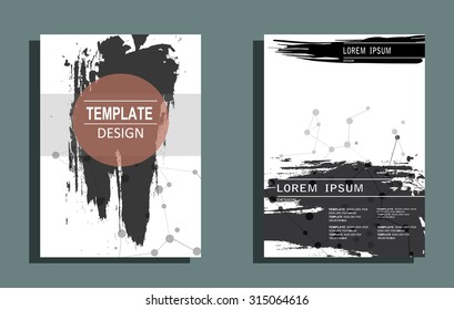 Set Creative Cards with Hand Drawn  Textures Made with Ink.  Abstract Modern Backgrounds. Patterns for Placards, Posters, Flyers and Banner Designs.
