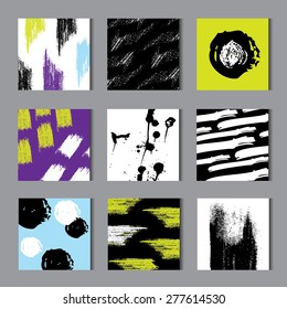 Set  Creative Cards. Hipster Style for Invitation, Business Contemporary Design. Geometric Labels for Logo Design. 