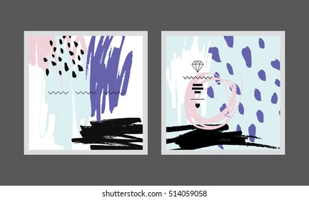 Set creative cards. Vector illustration. Abstract
