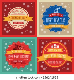 Set of creative Christmas badges.