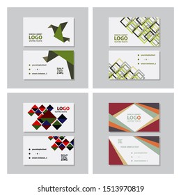 Set of Creative and Clean Business Card Template. Flat Design Vector Illustration. Stationery Design
