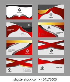 Set of Creative and Clean Business Card Print Templates. Flat Style Vector Illustration

