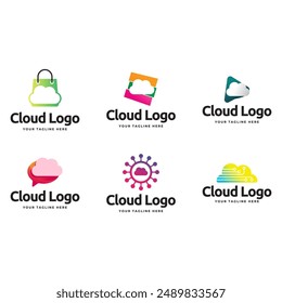 Set of Creative cloud vector logo design template