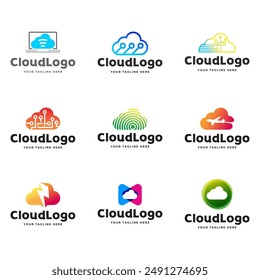 Set of Creative cloud vector logo design template