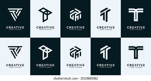 Establecer la letra de colección creativa en la plantilla de diseño del logotipo.