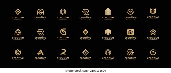 Set of creative collection real estate and initials letters monogram a-z logo design template