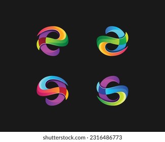 Set of creative colorful abstract logo