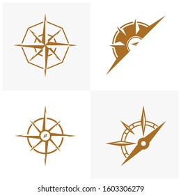 Set of Creative Compass Logo design Template vector icon illustration