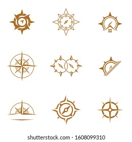 Set of Creative Compass Logo design Template vector icon illustration