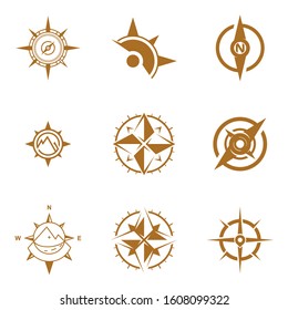 Set of Creative Compass Logo design Template vector icon illustration