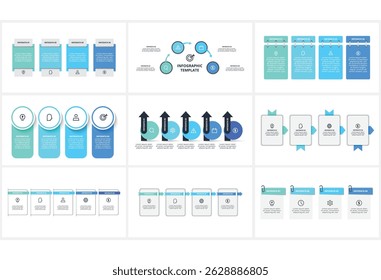 Establecer concepto creativo para infografía con 4, 5 pasos, Plantilla para el Web.
