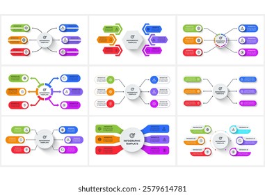 Set creative concept for infographic with 6 steps, options, parts or processes.