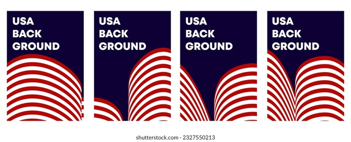 Set of creative concept usa background. Stripes and space for text. Vector illustration