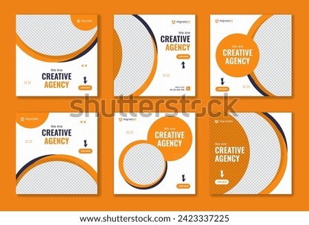 Set of Creative corporate Social media post template, square shape business carousel design bundle for digital marketing, entrepreneur, office work