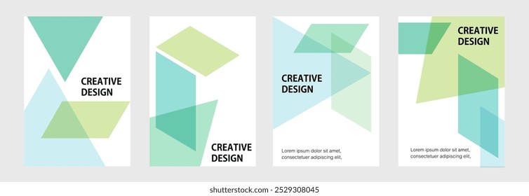 set Creative cover template design, with geometric design modern minimal style  trendy Bauhaus pattern backgrounds   for cover design, poster, banner ,flyer and interior.