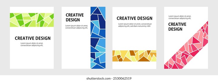 set Creative cover template design, with geometric design modern minimal style trendy Bauhaus pattern backgrounds for cover design, poster, banner ,flyer and interior.