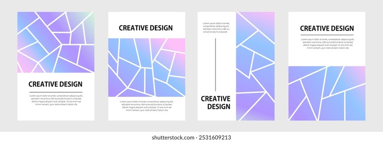 set Creative cover template design, with geometric design modern minimal style trendy Bauhaus pattern backgrounds for cover design, poster, banner ,flyer and interior.