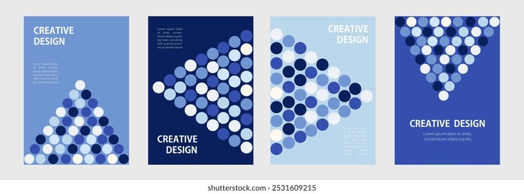 set Creative cover template design, with geometric design modern minimal style trendy Bauhaus pattern backgrounds for cover design, poster, banner ,flyer and interior.