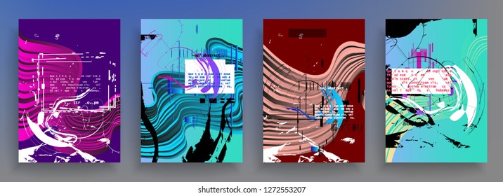 Set of creative covers, brochure, flyer template design with abstract background
