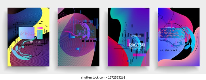 Set of creative covers, brochure, flyer template design with abstract background