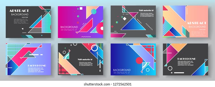Set of creative covers, brochure, flyer template design with abstract background, horizontal a4 format