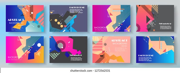 Set of creative covers, brochure, flyer template design with abstract background, horizontal a4 format