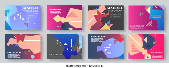 Set of creative covers, brochure, flyer template design with abstract background, horizontal a4 format