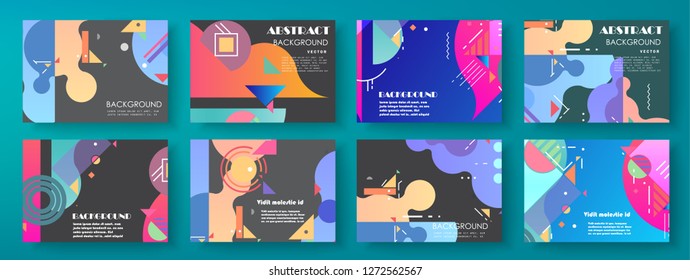 Set of creative covers, brochure, flyer template design with abstract background, horizontal a4 format