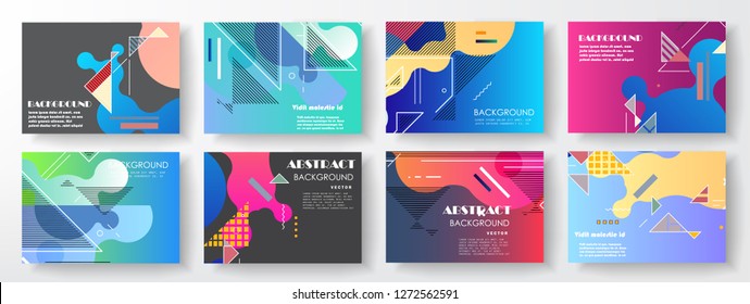 Set of creative covers, brochure, flyer template design with abstract background, horizontal a4 format