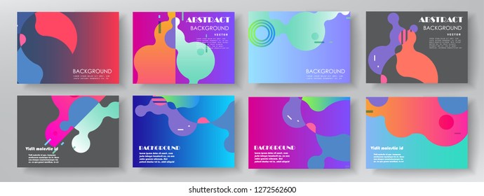 Set of creative covers, brochure, flyer template design with abstract background, horizontal a4 format