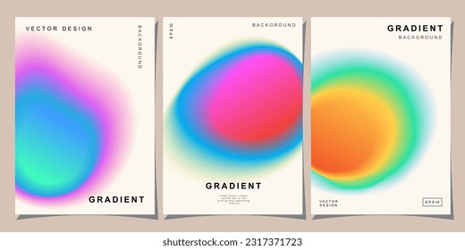 Set of creative covers or posters concept in modern minimal style for corporate identity, branding, social media advertising, promo. Minimalist cover design template with dynamic fluid gradient. - Shutterstock ID 2317371723