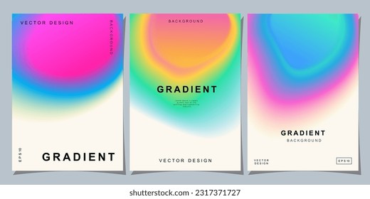 Set of creative covers or posters concept in modern minimal style for corporate identity, branding, social media advertising, promo. Minimalist cover design template with dynamic fluid gradient.