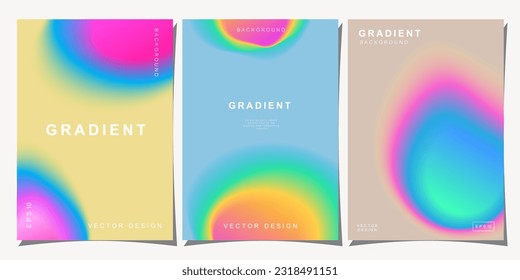 Set of creative covers or posters concept in modern minimal style for corporate identity, branding, social media advertising, promo. Minimalist cover design template with dynamic fluid gradient.