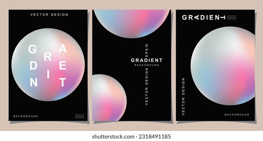 Set of creative covers or posters concept in modern minimal style for corporate identity, branding, social media advertising, promo. Minimalist cover design template with dynamic fluid gradient.