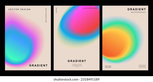 Set of creative covers or posters concept in modern minimal style for corporate identity, branding, social media advertising, promo. Minimalist cover design template with dynamic fluid gradient. - Shutterstock ID 2318491189
