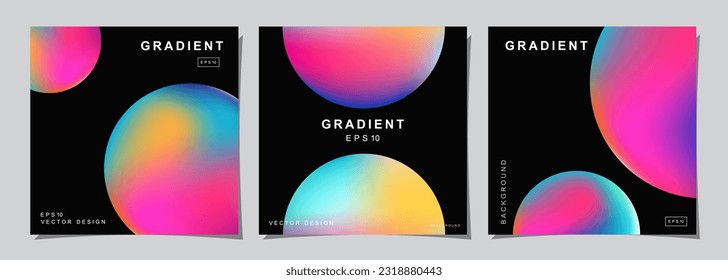 Set of creative covers or posters concept in modern minimal style for corporate identity, branding, social media advertising, promo. Minimalist cover design template with dynamic fluid gradient. - Shutterstock ID 2318880443