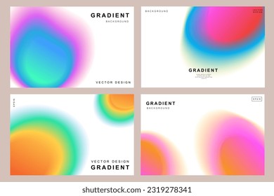 Set of creative covers or posters concept in modern minimal style for corporate identity, branding, social media advertising, promo. Minimalist cover design template with dynamic fluid gradient.