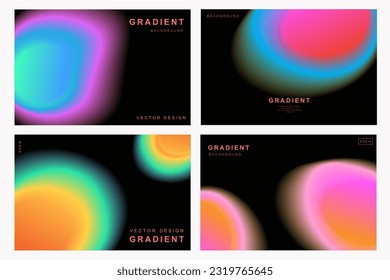 Set of creative covers or posters concept in modern minimal style for corporate identity, branding, social media advertising, promo. Minimalist cover design template with dynamic fluid gradient.