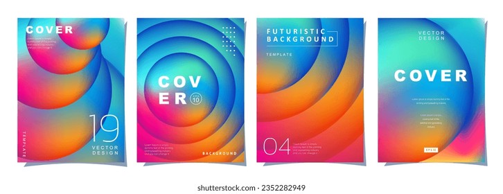 Set of creative covers or posters concept in modern style for corporate identity, branding, social media advertising, promo. Cover design template with dynamic gradients.