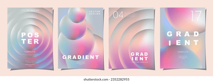 Set of creative covers or posters concept in modern style for corporate identity, branding, social media advertising, promo. Cover design template with dynamic gradients.
