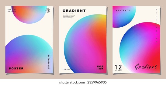Set of creative covers or posters concept in modern minimal style for corporate identity, branding, social media advertising, promo. Minimalist cover design template with dynamic fluid gradient. - Shutterstock ID 2359965905
