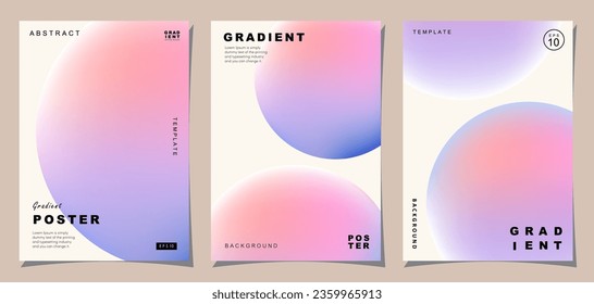 Set of creative covers or posters concept in modern minimal style for corporate identity, branding, social media advertising, promo. Minimalist cover design template with dynamic fluid gradient. - Shutterstock ID 2359965913
