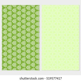 set of creative cube pattern. optical illusion. Seamless geometry design. green, purple color. Vector illustration.