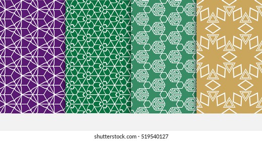 set of creative cube pattern. seamless. optical illusion. vector illustration. modern color.