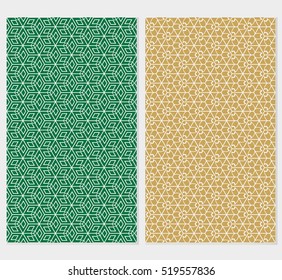 set of creative cube pattern. seamless. optical illusion. vector illustration. modern color.