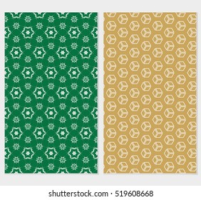 set of creative cube pattern. seamless. optical illusion. vector illustration. modern color.