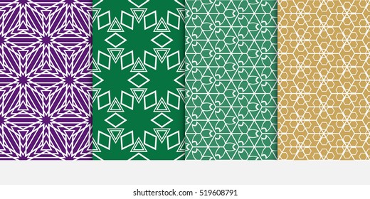set of creative cube pattern. seamless. optical illusion. vector illustration. modern color.